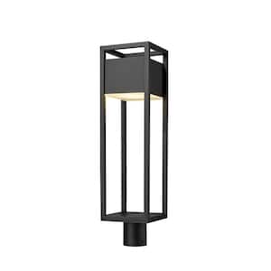 Barwick 1-Light 27 inch Black Aluminum Hardwired Outdoor Post Light with Round Standard Fitter with Integrated LED