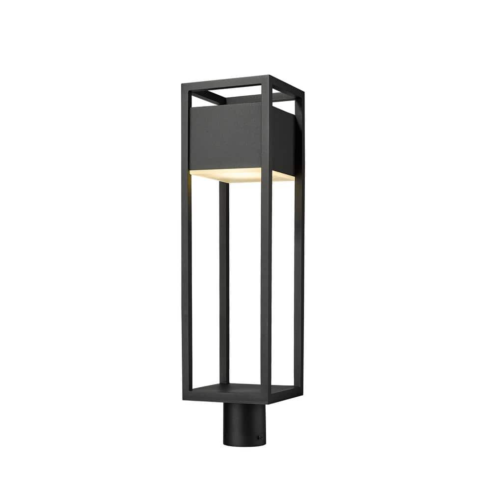 Filament Design  Barwick 1-Light 27 inch Black Aluminum Hardwired Outdoor Post Light with Round Standard Fitter with Integrated LED - 1