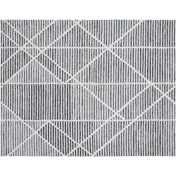 Unbranded C1677 Ivory 8 ft. 6 in. x 11 ft. 6 in. Hand Tufted Looped Pile Wool Area Rug