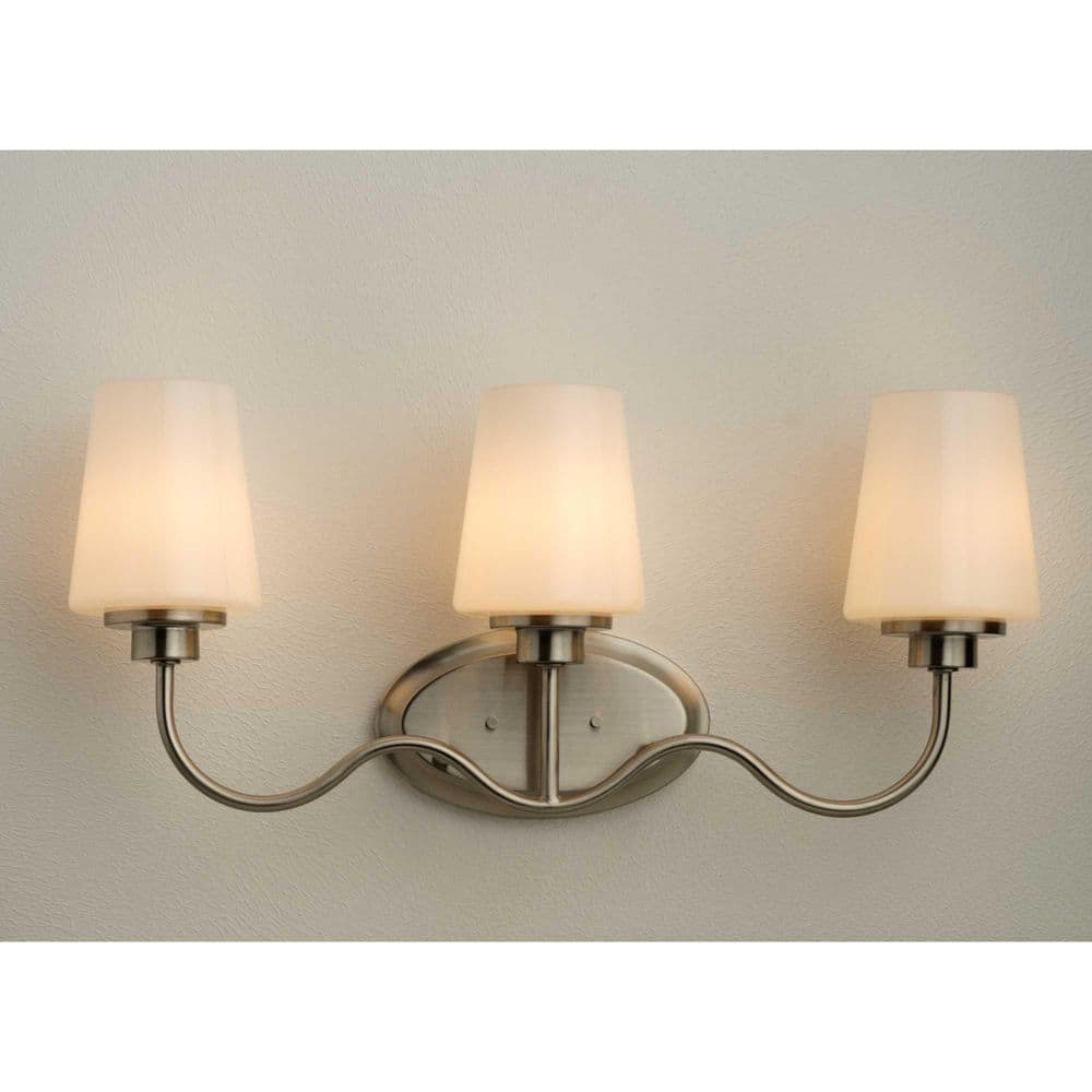 Avec 25 in. 3-Light Brushed Nickel Contemporary Bath Vanity Light price history on PriceWatchPro