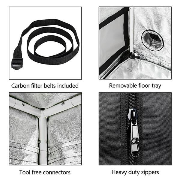 Unbranded - 2 ft. W x 2 ft. D x 4 ft. H Black Plant Grow Tent with Observation Window