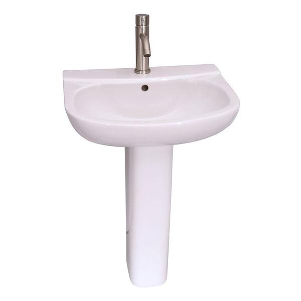 Barclay Products Amy 22 in. Pedestal Lavatory Sink Combo with Single- Faucet 1-Hole in White