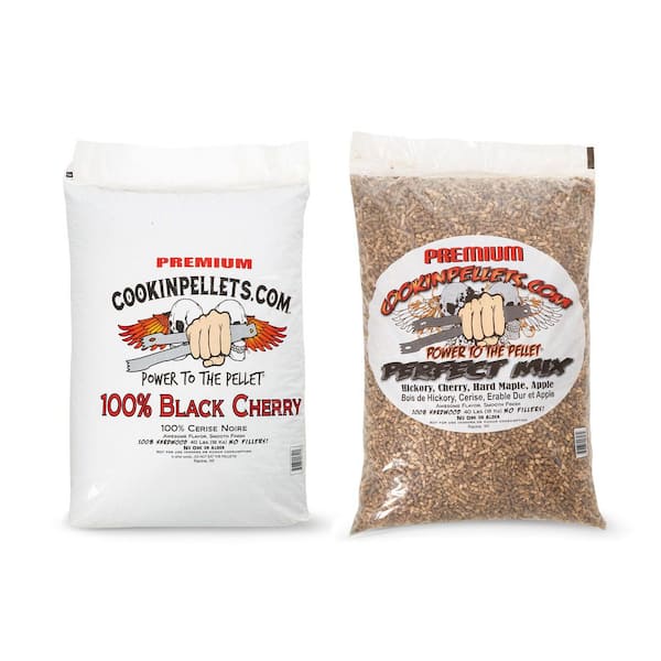 40 lbs. Bags Perfect Mix Wood Pellets and Black Cherry Wood Pellets