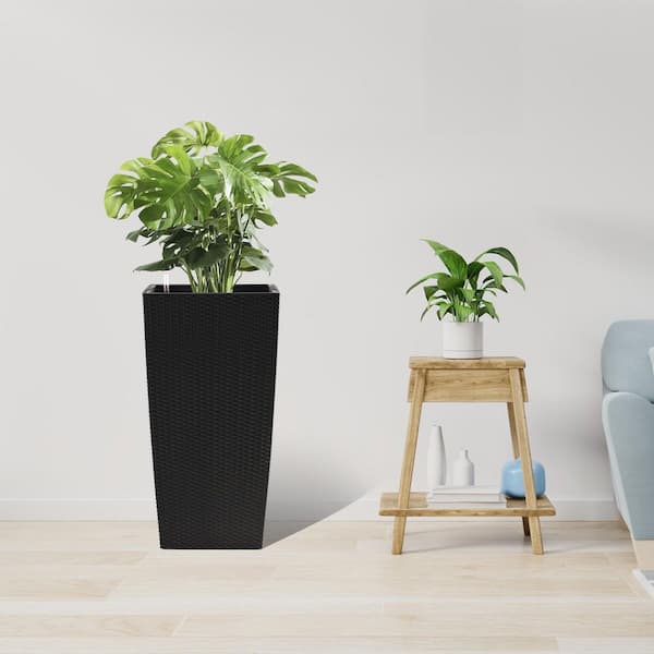 Have a question about 30 in Tall Large Plastic Square Planter with  Self-Watering Drainage Holes and Inner Trays Indoor Outdoor Plant Pot-Black?  - Pg 1 - The Home Depot
