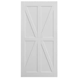 32 in. x 84 in. Solid Core Primed Wood Barn Door Slab, Pre-Drilled Ready to Assemble