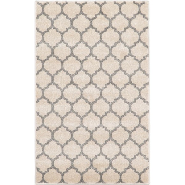 Trellis Philadelphia BeigeGray 3' 3 x 5' 3 Area Rug