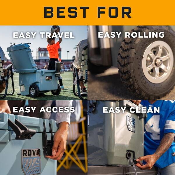 RovR RollR 60 qt. Wheeled Hard Cooler with Tow Handle (Granite) R