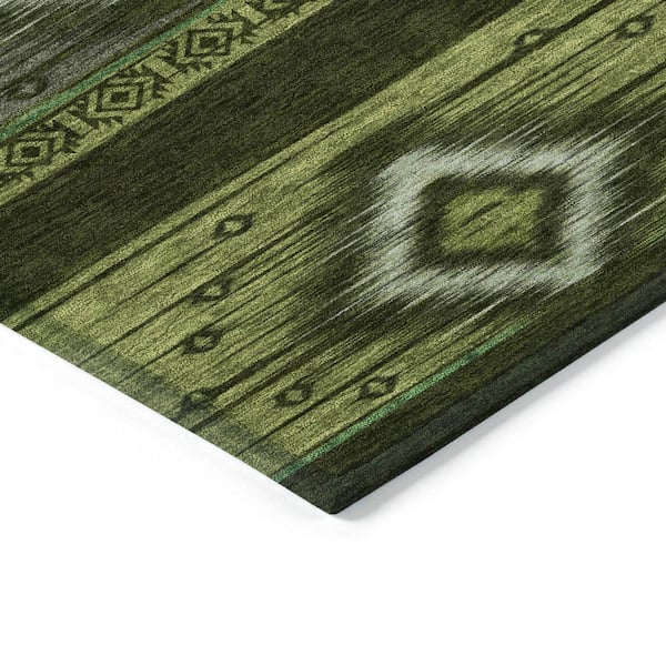 Chantille Machine Washable Indoor/Outdoor Abstract ACN1943 Aloe 5 ft. x 7 ft. 6 in. Area Rug