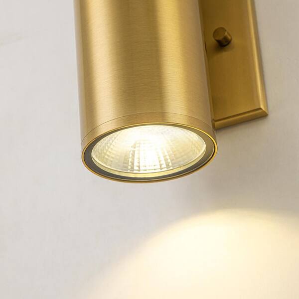 EDISLIVE Alexa 2-Light Gold Integrated LED Cylinder Outdoor Wall