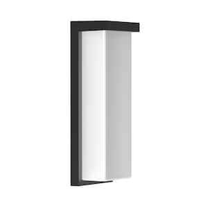 Matte Black 14 in. 3 CCT and 3-Wattage Selectable Outdoor Hardwired Wall Coach Sconce with Integrated LED, ENERGY STAR