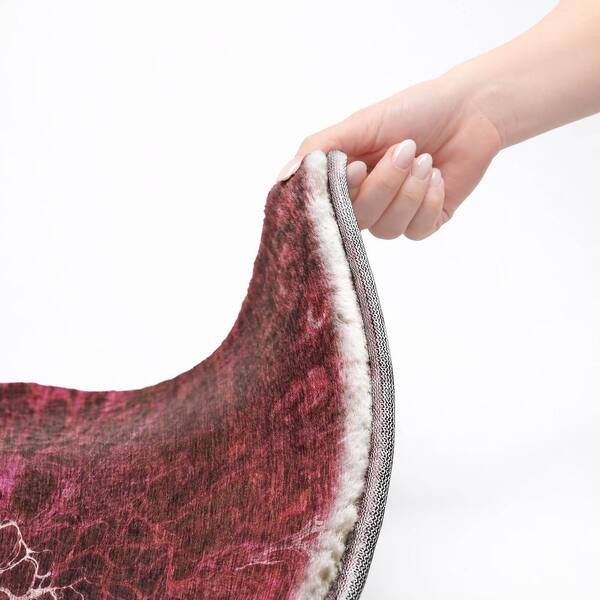 Dream Shag Premium Machine Washable Abstract ADS652 Merlot 9 ft. x 12 ft. Area Rug