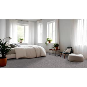 Cherry On Top I Night Air Gray 42 oz. Solution Dyed Polyester Texture Installed Carpet