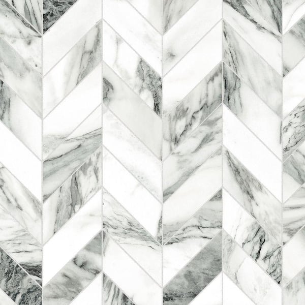 Touche Chevron Zebre 12 in. x 12 in. Porcelain Floor and Wall Mosaic Tile (1.02 sq. ft. /Each)