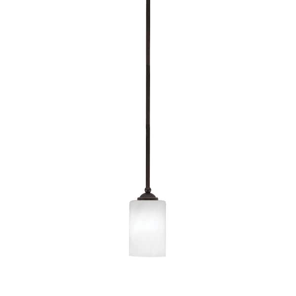Unbranded Clevelend 100-Watt 1-Light Brown Pendant Mini Pendant Light with White Marble Glass Shade and Light Bulb Not Included