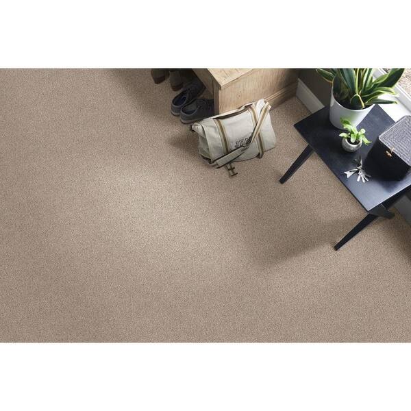 Wilshore Sand Brown 12 ft. wide 23 oz. Polyester Texture Full Roll Carpet (1,350 sq. ft. /Roll)