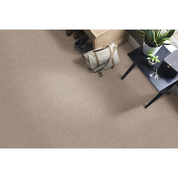 Wilshore Sand Brown 12 ft. wide 23 oz. Polyester Texture Full Roll Carpet (1,350 sq. ft. /Roll)