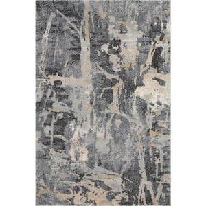 Fusion Grey 4 ft. x 6 ft. Abstract Modern Area Rug