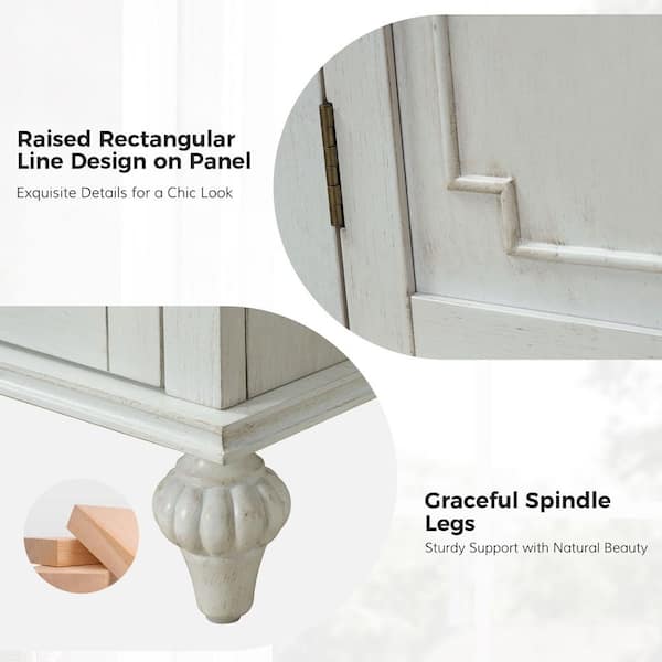 JAYDEN CREATION Rebecca White MDF 58 in. W Traditional 2