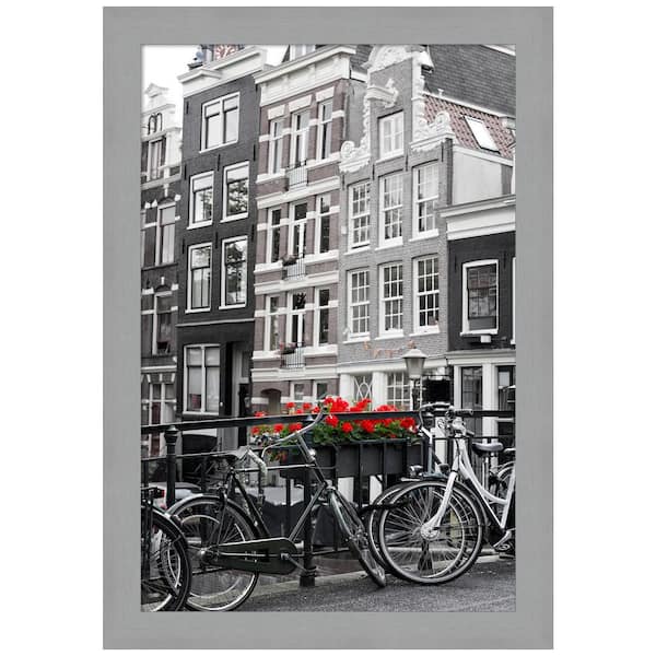 Amanti Art Brushed Nickel Picture Frame Opening Size 20 x 30 in.