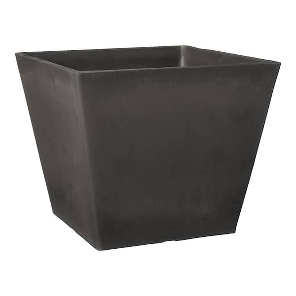 Arcadia Garden Products Simplicity Square 12 in. x 10 in. Dark Charcoal PSW Pot