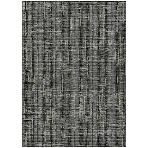 Addison Rugs Chantille Machine Washable Indoor/Outdoor Abstract ACN2130 Charcoal 8 ft. x 10 ft. Area Rug