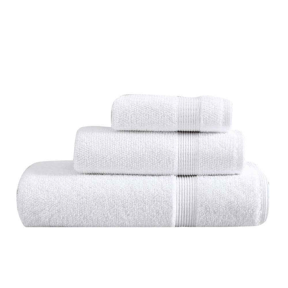 VERA WANG Splendid Solid 3-Piece White Cotton Towel Set-USHSAC1160453 ...