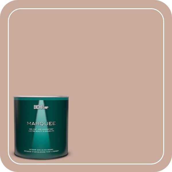 BEHR MARQUEE 1 qt. #ICC-97 Powdered Allspice Semi-Gloss Enamel Interior Paint & Primer