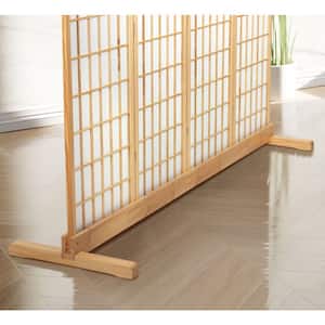 Natural 4-Panel Room Divider Stand