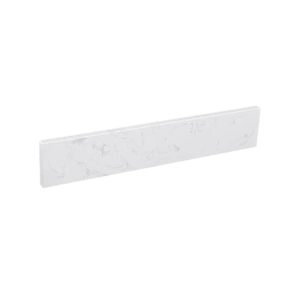 YASINU Pulsaite 48 in. W x 4 in. H Cultured Marble Bathroom Vanity Top Backsplash in White