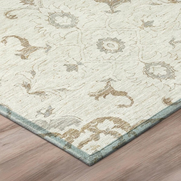 Chantille Machine Washable Indoor/Outdoor Abstract ACN3077 Ivory 9 ft. x 12 ft. Area Rug