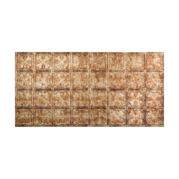 Fasade Traditional Style #10 2 ft. x 4 ft. Glue Up PVC Ceiling Tile in Bermuda Bronze
