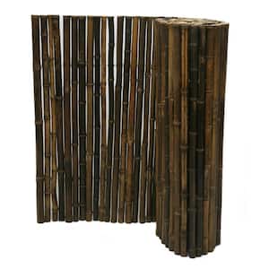 1 in. D x 4 ft. H x 8 ft. W Natural Black Bamboo Fencing Garden Screen Rolled Fence Panel