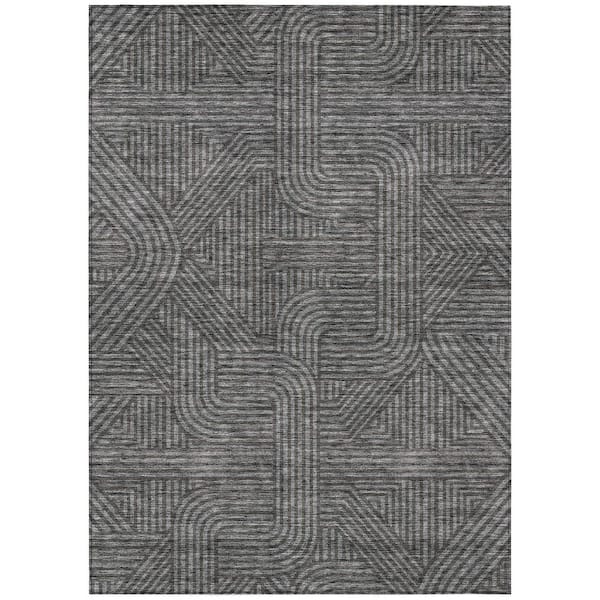 Addison Rugs Chantille Machine Washable Indoor/Outdoor Abstract ACN917 Charcoal 2 ft. 6 in. x 3 ft. 10 in. Area Rug