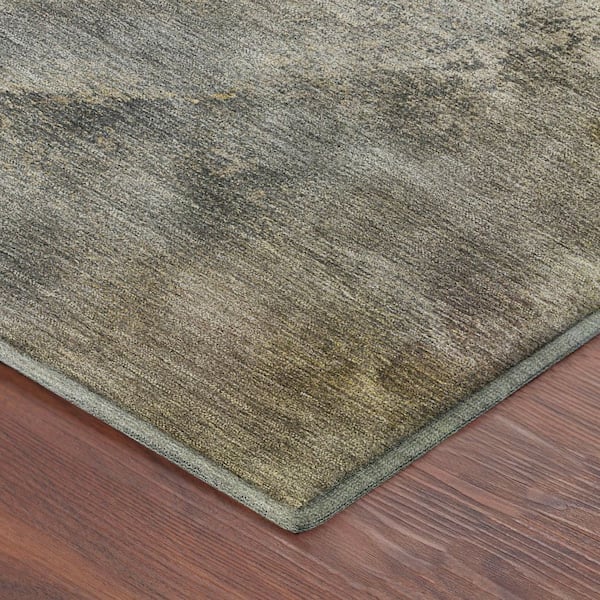 Mayfield Premium Machine Washable Abstract AMF2307 Pewter 2 ft. x 7 ft. Runner Rug