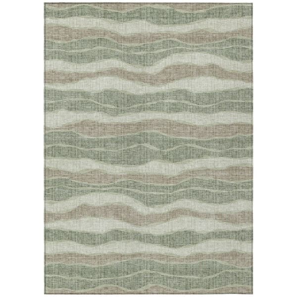 Chantille Machine Washable Indoor/Outdoor Abstract ACN2849 Celery 3 ft. x 5 ft. Area Rug