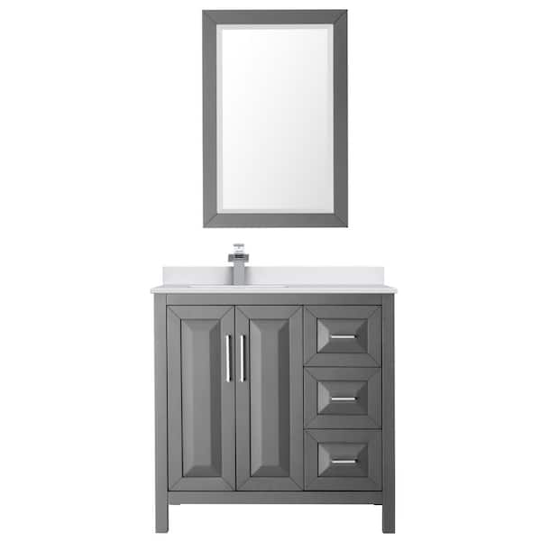 Wyndham Collection Daria 36-in Dark Gray Bathroom Vanity Cabinet (Mirror Included) Wyndham Collection Daria 36-in Dark Gray Bathroom Vanity Cabinet (Mirror Included)