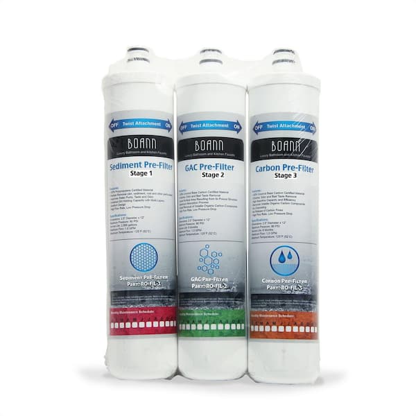 BOANN 6-Month Filter Pack Reverse Osmosis Water Filtration System