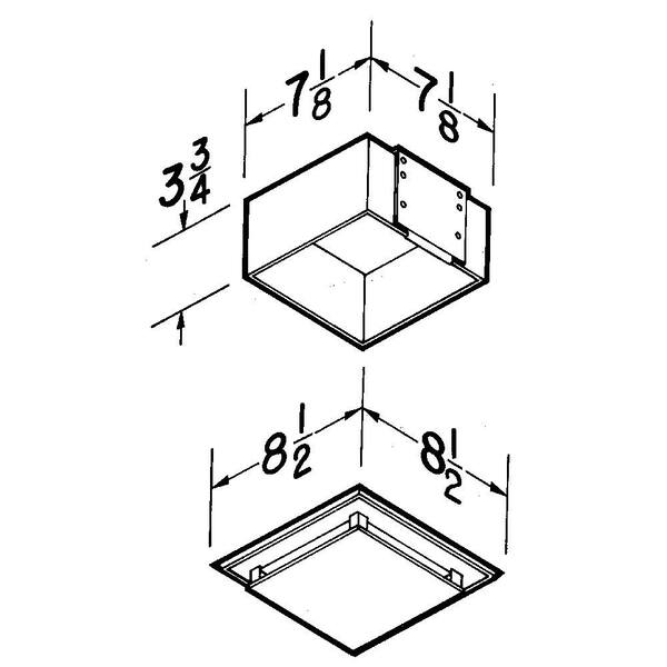 Broan 682 Non-Ducted Ventless Bathroom Exhaust Fan - White, Ceiling Or Wall Mount, 7-1/8" Square