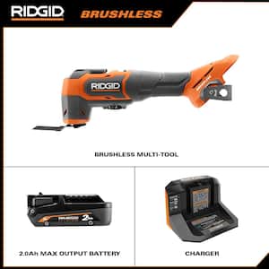 18V Brushless Cordless Oscillating Multi-Tool Kit with 2.0 Ah MAX Output Battery and 18V Charger