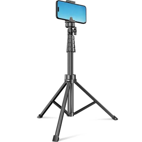 Yichuhaoxi 62 in. Phone Tripod and Selfie Stick, Extendable Cell Phone Tripod Stand with Wireless Remote and Phone Holder in Black