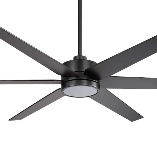 Wesley II 72 in. (6 ft.) Indoor Integrated LED Black Industrial Ceiling Fan with Light and Remote Control Included