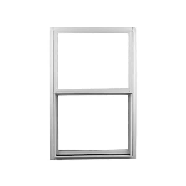 Ply Gem 23.25 in. x 35.25 in. 300 Series White Aluminum Single Hung Window with LowE Glass, Screen Included