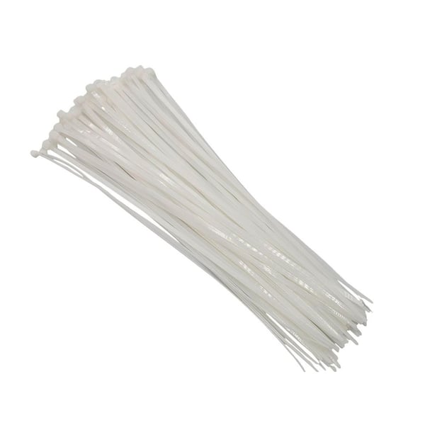 14 in. Cable Zip Tie 50 lbs. Multi-Purpose Self-Locking Clear (500-Pack)