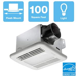 GreenBuilder Series 100 CFM Ceiling Bathroom Exhaust Fan with Dimmable LED Light, ENERGY STAR