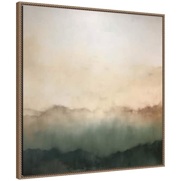 Sylvie Green Mountain Abstract I by Amy Lighthall Abstract Framed Canvas Art Print 30 in. x 30 in.