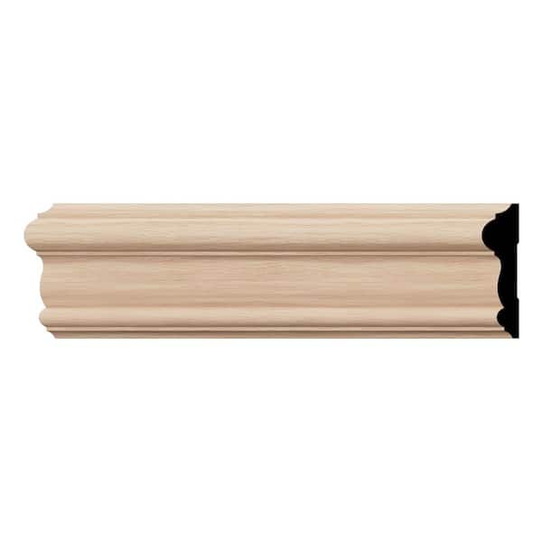 Ekena Millwork WM297 0.69 in. D x 3 in. W x 96 in. L Wood (Red Oak) Chair Rail Molding