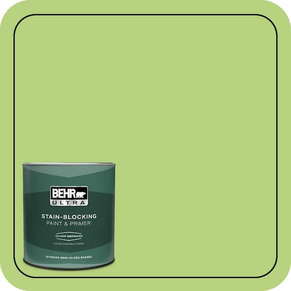 BEHR ULTRA 1 qt. #420B-4 Tart Apple Extra Durable Semi-Gloss Enamel Interior Paint & Primer