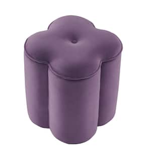 Journei Purple Ottoman Upholstered Velvet 17.5 L x 17.5 W x 18.5 H