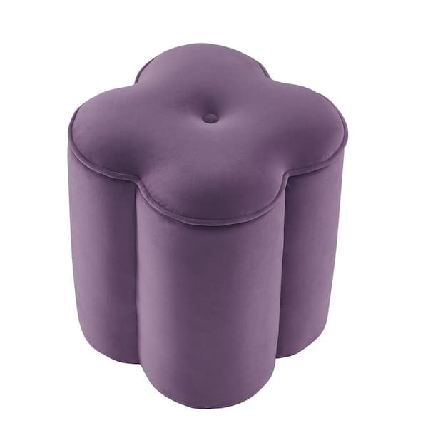 Rustic Manor Journei Purple Ottoman Upholstered Velvet 17.5 L x 17.5 W x 18.5 H