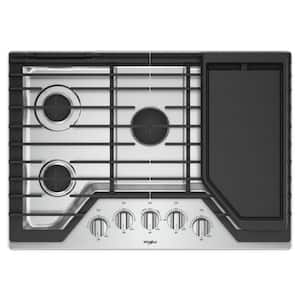30 in. Gas Cooktop in Stainless Steel with 5 Burners and Griddle
